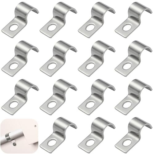 JAONLD 50 Stück Kabelschellen Metall Rohrschellen 10 mm Verdickter 304 Edelstahl Cable Clips Rohrschellen U Förmiges Einzelloch Kabel Befestigung Wand Zur Befestigung von Kabeln, Drähten und Rohren