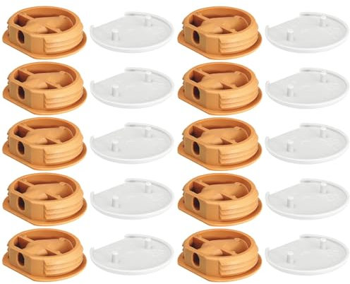 cyclingcolors 10x Ferrure d'assemblage beige avec cache en plastique idéal caravane bateaux vans camping-cars camions aménagés Connecteur Fixation Meuble Cuisine, capuchon blanc