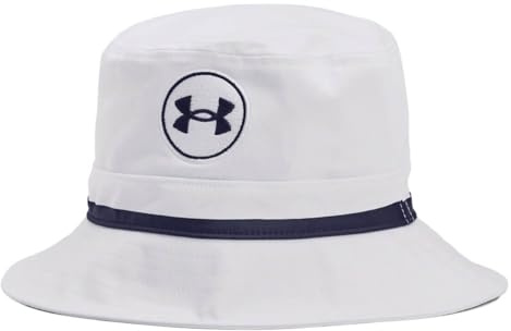 Under Armour Cappello da pescatore unisex, in tessuto di cotone, comodo, Bianco/Blu scuro (Midnight Nav, M