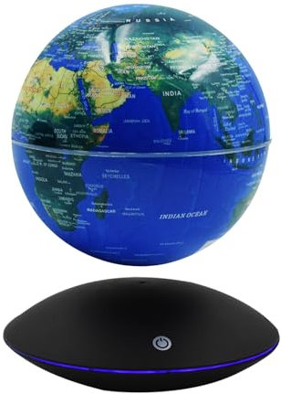 Surplex Luminous Floating World Globe with 7 Color Lights, Touch Control & Gradient Night Light Globe, Magnetic Levitation Field World Map for Educational & Gift, Home/Office Desk Decor for Kid Friend