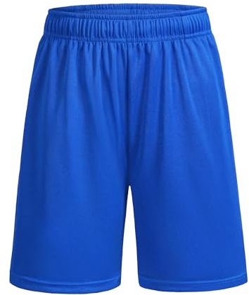 Auranso Boys Shorts Quick Dry Kids School Sports PE Shorts Breathable Summer Activewear Shorts with Pockets for Football Cycling Running Training Gym 7-14 Years Black Blue Navy