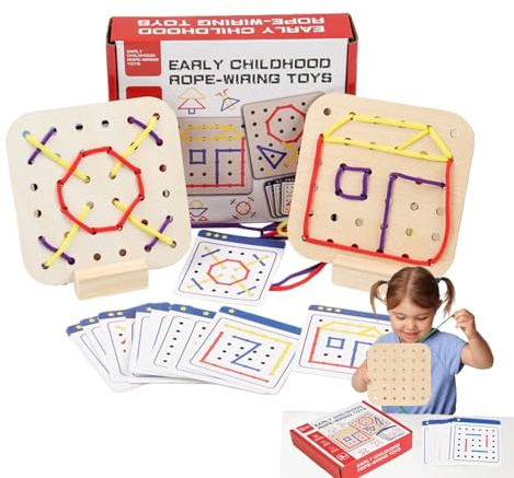 Generico Tavoletta per Infilare - Schede Sensoriali Educative per Apprendimento | attività Educativa Motricità Fine per Bambini 3+ Anni con Giochi da Viaggio per Auto e Aereo
