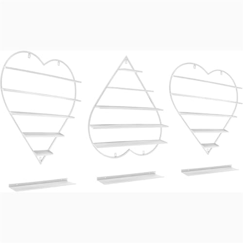 Estantes metálicos for esmaltes de uñas, vitrinas for cosméticos, cardioide, Estante for labiales y perfumes, de Pared, for salón de uñas, SPA en casa, 5 Niveles(White)