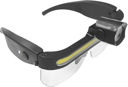 Gafas de seguridad con luces – Gafas de protección ocular LED para trabajo nocturno | Ligeras con lentes de policarbonato, diadema ajustable, diseño resistente a los arañazos para reparaciones de