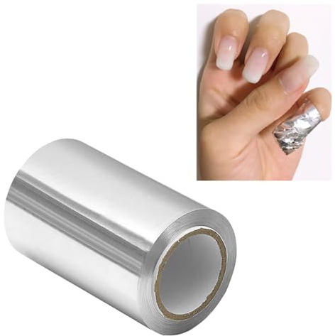 Papier Aluminium Coiffure, Feuille d'aluminium en Boîte, Enrouleur de Feuille d'aluminium, Papier de Coiffure en Aluminium, Accessoires de Coiffure (4 M x 12 CM)