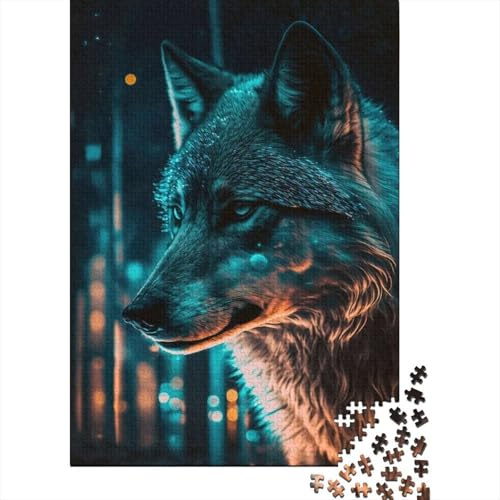 Wolf Night Light 1000pc Jigsaw Puzzle For Adults Challenging