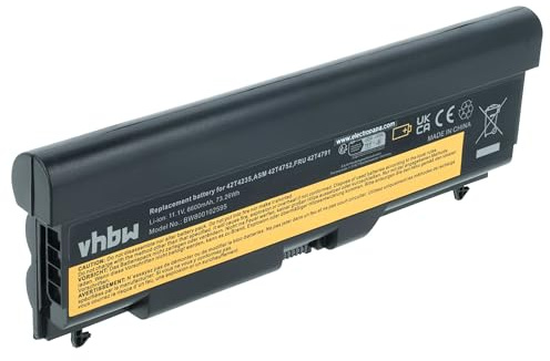 vhbw batteria sostituisce Lenovo FRU 42T4797, FRU 42T4799, FRU 42T4793, FRU 42T4795 per notebook (6600mAh, 10,8V, Li-Ion)