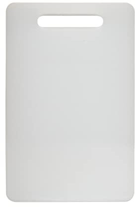 Fotouzy Plastic Utility Cutting Board with Handles, Food Safe PP Material, BPA Free, Dishwasher Safe, Thick Chopping Board, Large Size, Easy Grip Handle, for Kitchen (White)