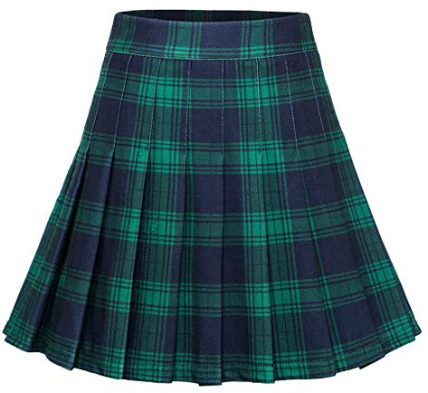 Dressystar Dam stretchig veckad kjol skolflicka solid skater tennis baskjol minikjol