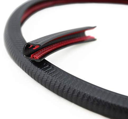 SMI-Kantenschutzprofil KS8-12S für 8-12mm PVC mit Stahleinlage Schwarz selbstklemmend ohne Kleber - Kantenschutz, Kederprofil, Kantenprofil, Kantenschutzleiste für Bleche, Platten (3 m)