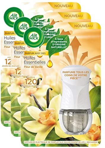AIR WICK Lot de 3 Désodorisants Maison Diffuseur Electrique Vanille 19 ml