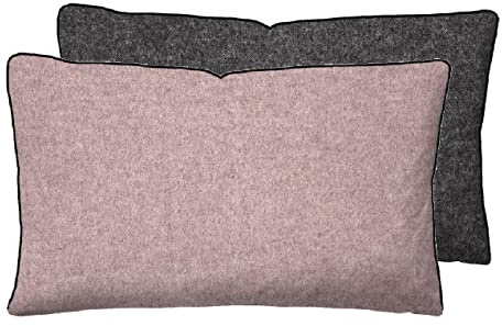 biberna Melange-Flanell Kissenbezug 40x60 cm, 100% Baumwolle, Biber, Flanell wärmend, weich & kuschelig, Reißverschluss, mit Paspel, Winter & Herbst, Uni, rot, Modell 0840500