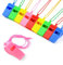OFFCUP Sifflet Sonore Fort, 10pcs Sifflets en Plastique Colorés, Sifflet de Sport en Plastique avec Cordon, Sifflets d'Arbitre en boîte pour Sport Entraîneurs Garde Sauveteurs Enseignants Enfants