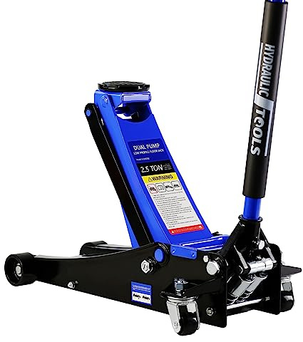 Low Profile Hydraulic Trolley Service/Floor Jack for Utility Vehicle, Heavy-Duty Steel Low Profile Floor Jack with Dual Pumps Quickly Lifting Hydraulic Jack Lifting Range 3.5-19.5 2.5 Tons /5000 Lbs