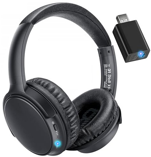 makemate Wireless Headphones for TV, BKM400 Bluetooth TV Headphones Wireless for Seniors with USB Transmitter, No Audio Delay, 20hrs Battery Life, 50m Range, Higher Volume