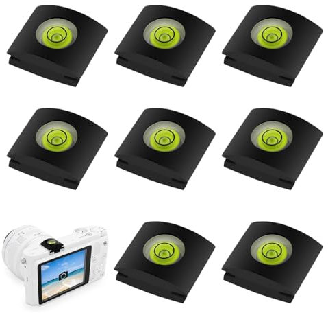 cámara Linterna Nivel de Burbuja de Zapata para cámaras Canon, Nikon, Panasonic, Fujifilm, Olympus, Pentax Sigma cámaras réflex Digitales/cámara réflex/Evil - Pack de 8