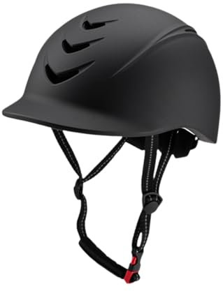 harayaa Reithelm, Reitsporthelm, Professioneller Leichtgewichtler Fahrradhelm für Erwachsene, Herren und Damen, Pferdeausrüstung, Reithelm, Schwarz