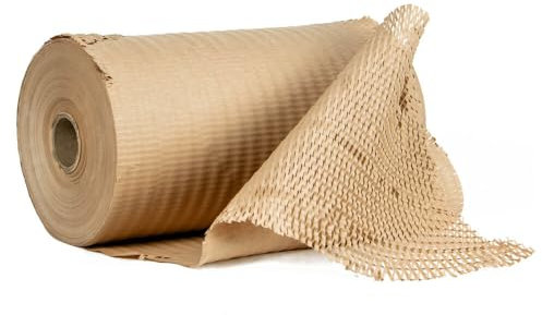 VEPATIM Luftpolsterfolie Ersatz Papierpolster Schutzgeflecht 40cm x 250m 90 gr. Produktschutz nachhaltig braun