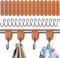 15 Stück S Haken mit Lederschlaufe, Braun Haken für Kleiderstange Leder, Multifunktion Leder Haken Garderobe, Haken zum Einhängen für Kleiderschrank, Küche, Camping