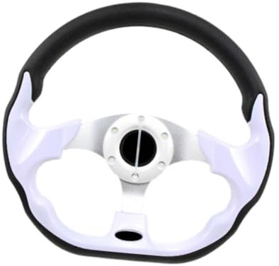 BaotyJie Volante di Ricambio per Auto Da Corsa Sportiva o, Antiscivolo, per Barche, 32 Cm, Bianco