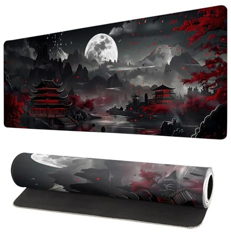 LEKUNI Alfombrilla De Ratón XXL Speed Gaming 900 X 400 mm - Alfombrilla para Ratón, Alfombrilla Escritorio Grande, Mouse Pad Mejora La Precisión Y La Velocidad -Lago Nocturno