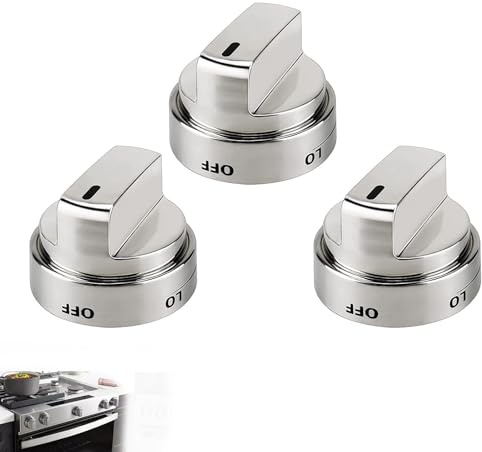 2pcs Manopole per Forno e Piano Cottura a Gas, Manopola di Controllo Universale in Metallo Argento, Ricambi per Cucina (6mm) Compatibile con Ariston, Hotpoint