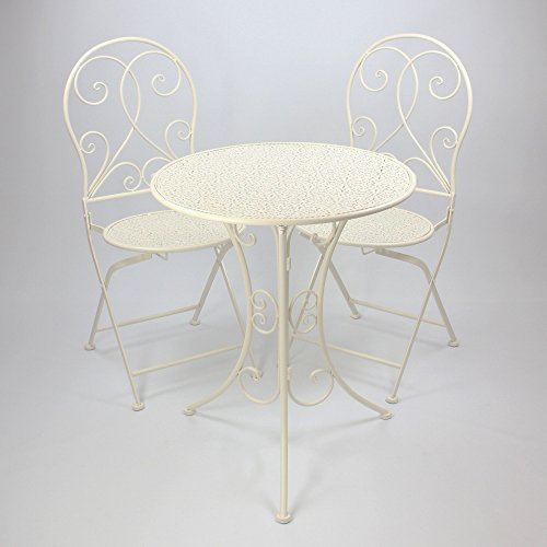 FRANK FLECHTWAREN Bistro-Set White Romance (3-teilig)
