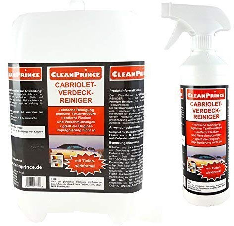 CleanPrince Verdeckreiniger 2,5 Liter Cabriolet Verdeck Reiniger Cabriodach Cabrioverdeck Cabrioverdeckreiniger