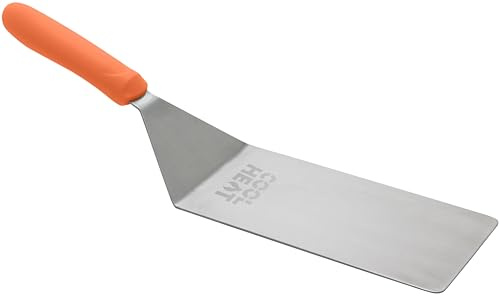 Winco 8 x 4 Orange Cool Touch Handle Griddle Turner/Spatula