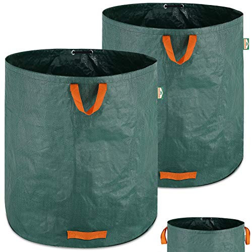 GARDEBRUK® Gartenabfallsack 2x500 Liter 50 kg Belastbarkeit stabil robust abwaschbar Garten Rasensack Gartentasche Laubsack