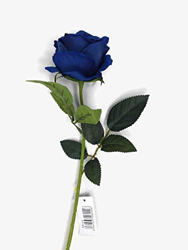 AFS Single Stem Velvet Touch Artificial Roses Wedding Bouquet Vase Flowers (Royal)