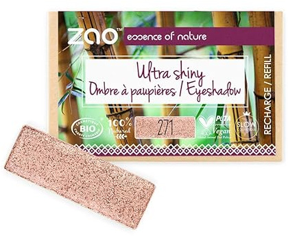 ZAO essence of nature - Recharge Ombre à paupières rectangle Ultra Shiny 271 Cuivre rosé - 1,3 gr