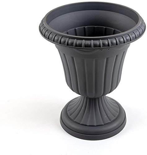 Formplastic Pflanzpokal dekorative Amphore Pflanzgefäß Schale Vase athrazit grau H 30 cm Blumentopf Milano