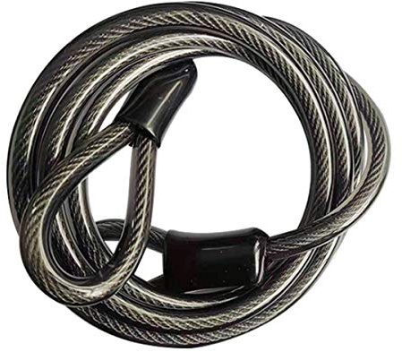 Candados de cadena, candados de cable de bicicleta, cables de seguridad, extremos sellados de alambre de acero trenzado de vinilo con bucles, para bicicletas, motocicletas, barcos, escaleras, puertas