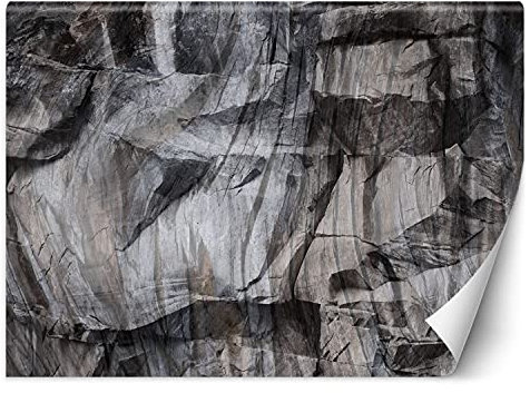 Feeby Fototapet Stenar Textur 254x184 cm Grått Fleece Vägg Tapet Vardagsrum Sovrum Kontor Hall Kök Dekoration Väggbilder XXL Modern Väggdekor Abstrakt Trä