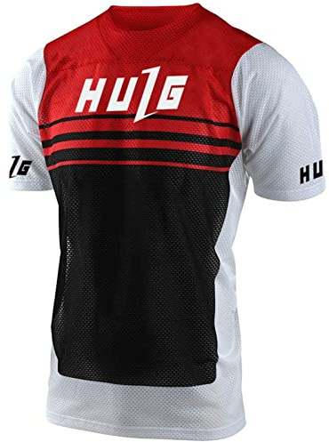 HULG Maglia Ciclismo con Manica Corta Maglietta MTB/BMX Traspirante Asciugatura Veloce per Multi-Sport Mountain Bike Ciclismo Palestra (L,Color-05)