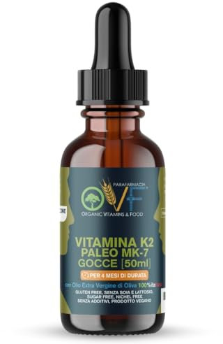OVF Vitamina K2 mk7 200 mcg 50 ml in Gocce ALL-TRANS VEGANA 4 Mesi di Fornitura, Ideale per Ossa, Articolazioni e Circolazione