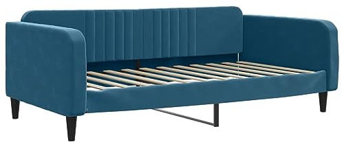 vidaXL Tagesbett, Gästebett 2-in-1, Sofabett Schlafsofa für Schlafzimmer Wohnzimmer, Bettsofa Sofa, Modernes Design, Blau 100x200cm Samt