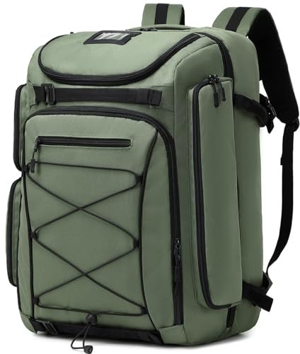 FIXITOK Skischuhtasche mit Helmfach und Rucksackgurten, 60L Skirucksack Skischuhrucksack mit Helmtasche, Skitasche Siksack für Skistiefel, Snowboard