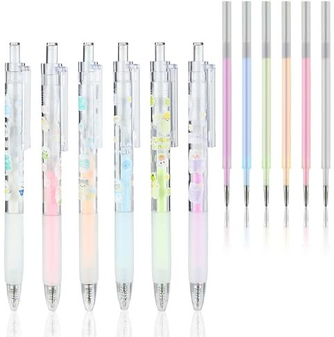 Jeffdad 6 Stück Schnell trocknender Klebestift,Niedlich Flüssiger Klebestift mit 6 Nachfüllung Schnelltrocknender Klebestift für DIY Handgefertigte Scrapbooking Papierhandwerk