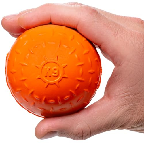 Monster K9 Indestructible Dog Ball Durable Dog Toy for Aggressive Chewers - Safe, Non-Toxic Natural Rubber - Chew & Fetch - Heavy Duty - USA Made - 2.8” Solid (Tennis Ball Size)