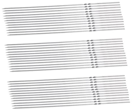 BESPORTBLE 50 Pezzi Spiedini Per Barbecue in Acciaio Acciaio Inossidabile Bastoncini Per Barbecue Riutilizzabili Spiedini Resistenti e Antiruggine Per Uso Esterno e Cottura