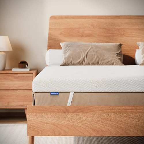 NewentorLife Mattress Topper for Back Pressure Relief Kingsize Bed, 7cm Mattress Topper Kingsize, Breathable Washable Cover, Adjustable Straps, OEKO-TEX Certified, 100 Nights Trial