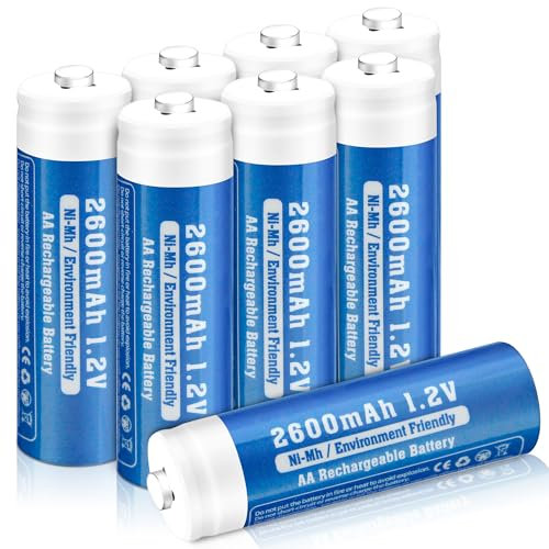 16-Pack Rechargeable AA Batteries, 2600 mAh NiMH, High Capacity 1.2 Volt, Rechargeable Household Battery AA Double A Low Self-Discharge