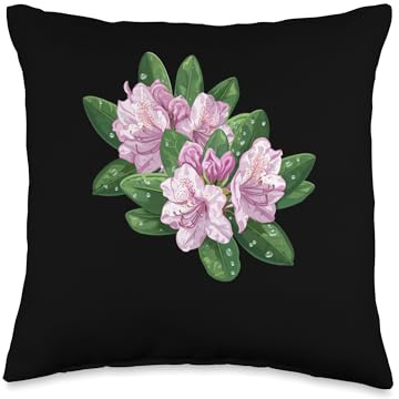 Rhododendron With Raindrops Throw Pillow