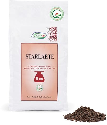 TERRAÉ Stallatico Pellettato 5 KG - 125m² | Nuova Formula BIO per Fertilità del Suolo e Crescita Piante | Concime Organico Universale Biologico per Orto