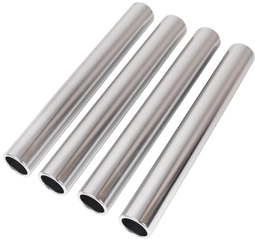 Supvision Aluminum Alloy Relay Batons for Track and Field 4 Piece Set Durable Lightweight for Sports Teams Suitable for Athletes Seeking High-Performance Equipment in Outdoor Activities Silver