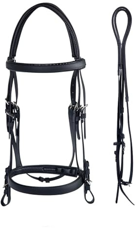 Coussinets anti-usure pour bride et hackamore - Rênes durables pour bride de cheval de loisir(black,XS)