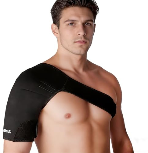 VQBKHO Tutore Spalla Nero Uomo Donna,Supporto Spalla in Neoprene con Doppia Compressione Chiusura in Rinforzata Fascia Spalla Traspirante e Regolabile per Dolore Infiammazione e Sport