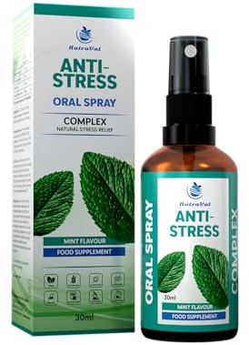 Anti-Stress Spray | Ashwagandha, Rhodiola, Reishi & Schisandra | Snabbt Oralt Upptag – Inga Tabletter | Kortisolbalans, Inre Lugn & Starka Nerver | Vegansk, 30 ml